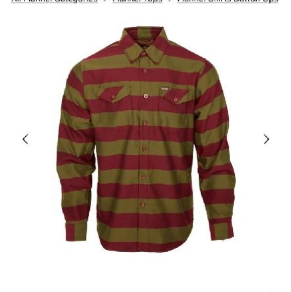 Dixxon Men's Flannel Shirt - Red and Green - Picture 2 of 3